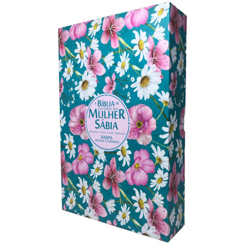 Bíblia Da Mulher Sábia Jardim Margaridas Com Estudo Letra Hipergigante Capa Dura Com Harpa Caixa e Livro de Brinde Feminina Arc