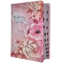 Bíblia Jardim Rosa Letra Hipergigante Capa Dura Com Harpa e Índice Feminina Arc