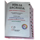 Bíblia Jardim Rosa Letra Hipergigante Capa Dura Com Harpa e Índice Feminina Arc