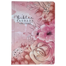 Bíblia Jardim Rosa Letra Hipergigante Capa Dura Com Harpa Feminina Arc