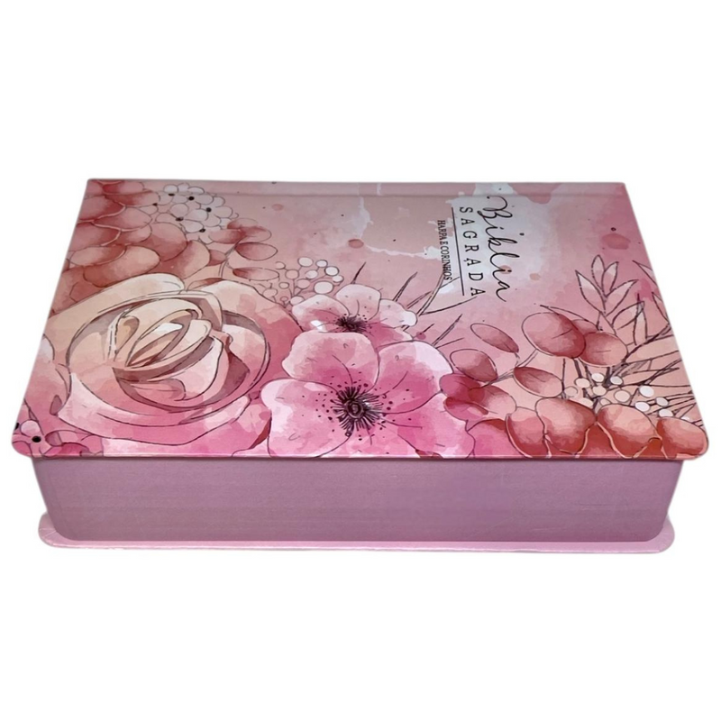 Bíblia Jardim Rosa Letra Hipergigante Capa Dura Com Harpa Feminina Arc