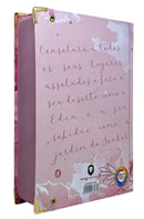 Bíblia Sagrada Letra Hipergigante PPM Capa Dura Jardim Rosa Feminina Com Harpa ARC