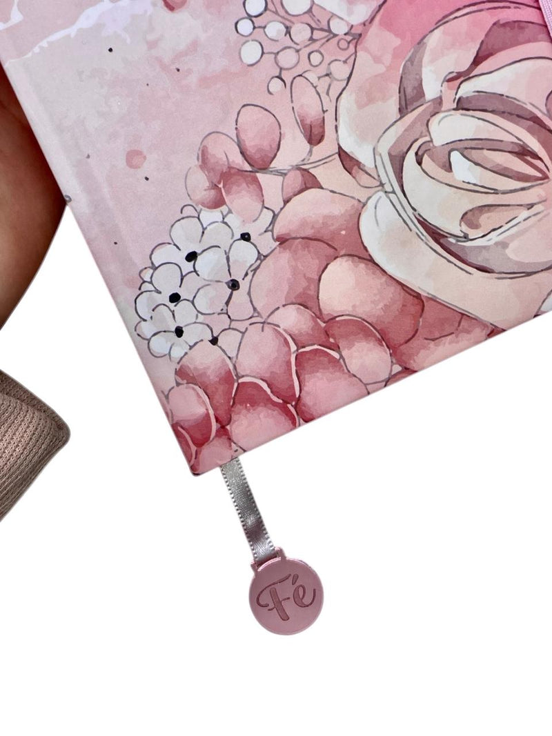 Bíblia Sagrada Letra Hipergigante PPM Capa Dura Jardim Rosa Feminina Com Harpa ARC