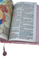 Bíblia Sagrada Letra Hipergigante PPM Capa Dura Jardim Rosa Feminina Com Harpa ARC