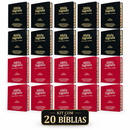 Kit 20 Bíblias Sagradas Luxo Gigante PPM Pink & Preta Com Índice E Harpa Avivada e Corinhos - Full Color