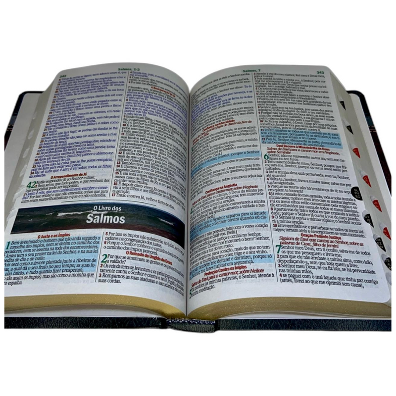 Bíblia Arabesco Café e Preta - Marrom Letra Gigante Capa Flexível Luxo Pu Com Harpa e Índice Masculina Arc