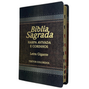 Bíblia Cor Marrom Letra Gigante Capa Laminada Com Harpa e Índice Feminina e Masculina Arc