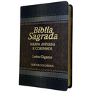 Bíblia Cor Marrom Letra Gigante Capa Laminada Com Harpa Feminina e Masculina Arc