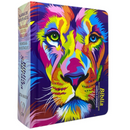 Bíblia Leão Aquarela Letra Grande Capa Dura Com Harpa e Índice Feminina Arc