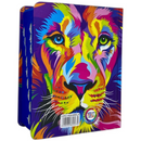 Bíblia Leão Aquarela Letra Grande Capa Dura Com Harpa e Índice Feminina Arc