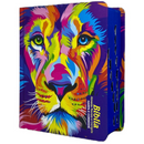 Bíblia Leão Aquarela Letra Grande Capa Dura Com Harpa e Índice Feminina Arc