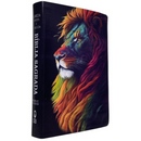 Bíblia Leão Celestial Letra Gigante Capa Flexível Com Harpa e Índice Feminina Arc