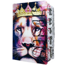 Bíblia Leão Coroa Letra Gigante Capa Dura Com Harpa E Abas Adesivas Já Coladas Feminina Arc