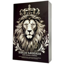 Bíblia Leão P&B Letra Gigante Capa Brochura Com Harpa Masculina Arc