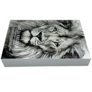 Bíblia Leão Desenho Letra Gigante Capa Brochura Com Harpa Masculina Arc