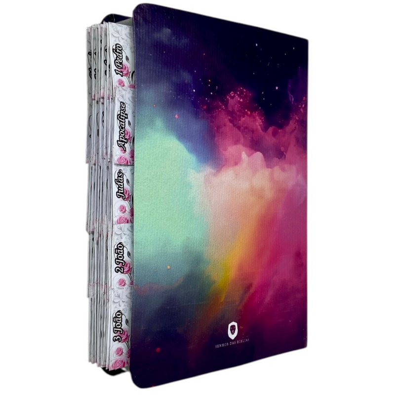 Bíblia Leão Estrela Color Letra Gigante Capa Flexível Com Harpa E Abas Coladas Feminina Arc