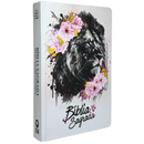 Bíblia Leão Flores Rosa Letra Gigante Capa Dura Com Harpa E Índice Feminina Arc