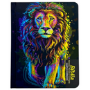 Bíblia Leão Inteiro Letra Grande Capa Dura Com Harpa Masculina Arc