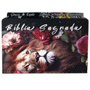 Bíblia Leão Jardim Letra Gigante Capa Dura Com Harpa E Abas Adesivas Masculina Arc