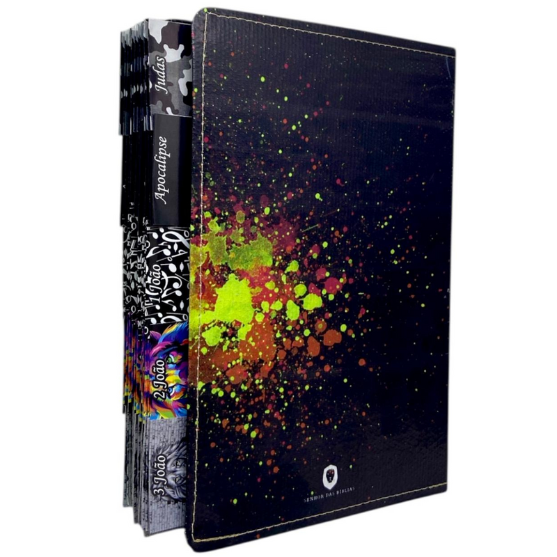 Bíblia Leão Perfil Color Letra Gigante Capa Flexível Com Harpa E Abas Coladas Masculina Arc