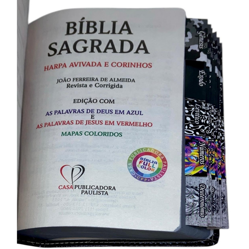 Bíblia Leão Perfil Color Letra Gigante Capa Flexível Com Harpa E Abas Coladas Masculina Arc