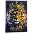 Bíblia Leão Ouro Letra Gigante Capa Brochura Com Harpa Masculina e Feminina Arc