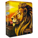 Bíblia Leão Paisagem Letra Grande Capa Dura Com Harpa e Índice Masculina Arc