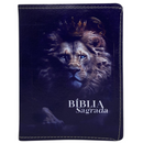 Bíblia Leão Real Letra Grande Capa Flexível Com Harpa e Índice Masculina Arc