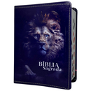 Bíblia Leão Real Letra Grande Capa Flexível Com Harpa e Índice Masculina Arc