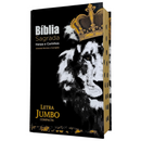 Bíblia Leão Rei Letra Jumbo Capa Dura Com Harpa e Índice Masculina Arc