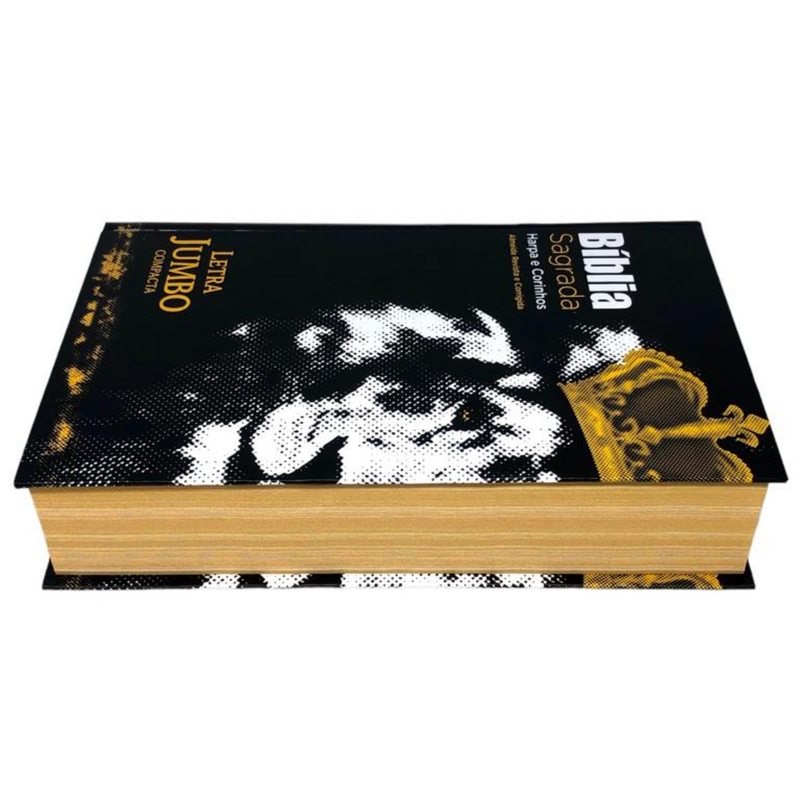 Bíblia Leão Rei Letra Jumbo Capa Dura Com Harpa Masculina Arc