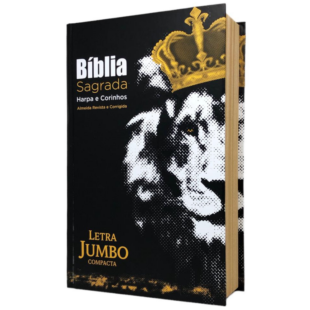 Bíblia Leão Rei Letra Jumbo Capa Dura Com Harpa Masculina Arc