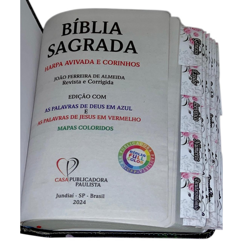 Bíblia Leão Roxa Letra Gigante Capa Flexível Com Harpa E Abas Feminina Arc