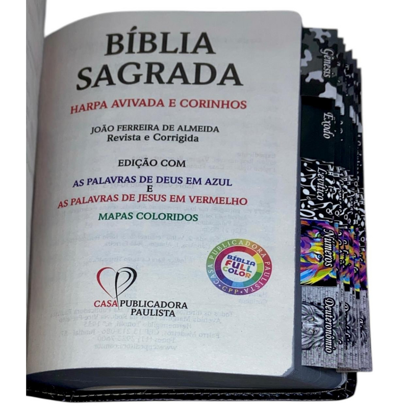 Bíblia Leão Sempre Foi Deus Letra Gigante Capa Flexível Com Harpa E Abas Masculina Arc