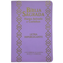 Bíblia Cor Lilás Letra Hipergigante Capa Flexível Com Harpa e Índice Colorida Arc