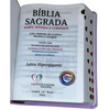 Bíblia Cor Lilás Letra Hipergigante Capa Flexível Com Harpa e Índice Colorida Arc