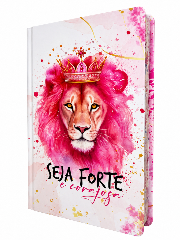 Bíblia Seja Forte e Corajosa Letra Normal Capa Dura Com Harpa e Corinhos Slim Feminina