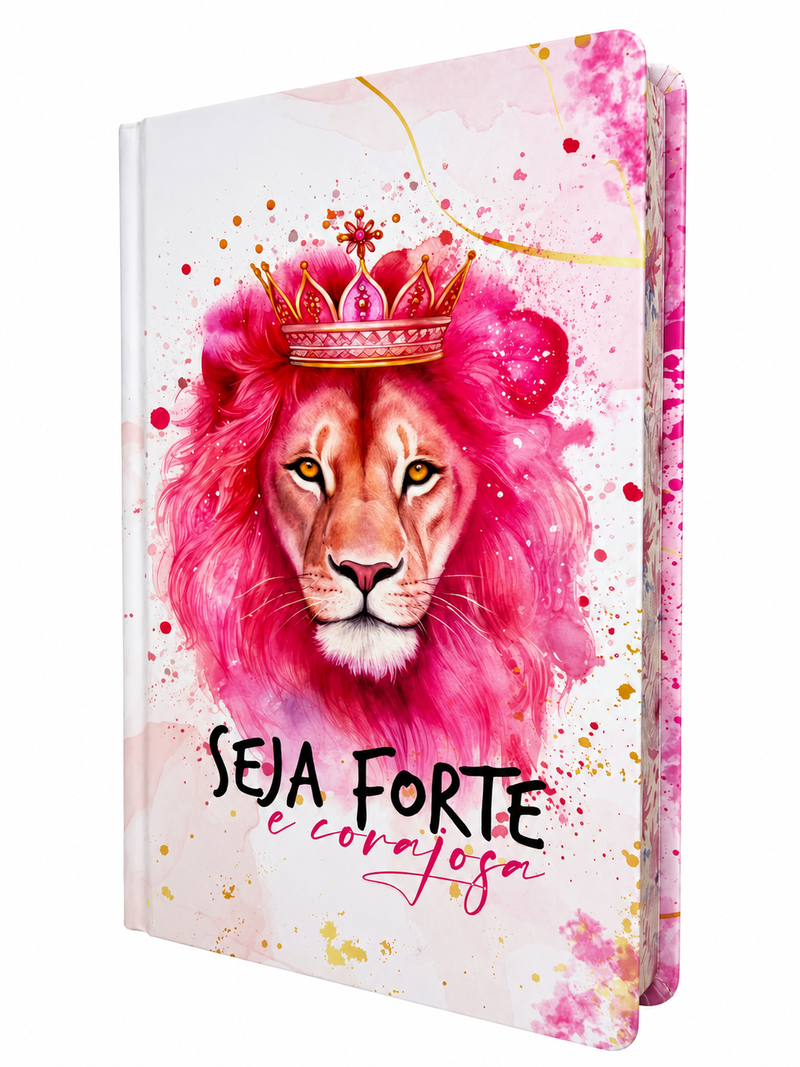 Bíblia Seja Forte e Corajosa Letra Normal Capa Dura Com Harpa e Corinhos Slim Feminina