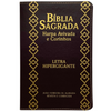 Bíblia Cor Marrom Letra Hipergigante Capa Flexível Com Harpa e Índice Colorida Arc