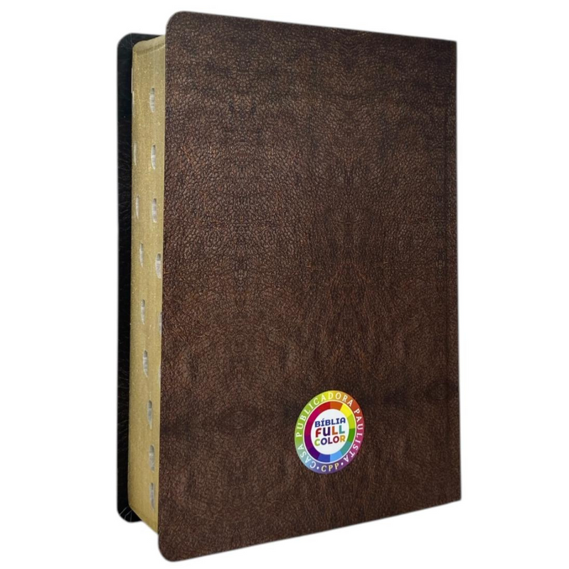 Bíblia Cor Marrom Letra Hipergigante Capa Laminada Com Harpa Índice Caixa e Caneta Masculina Arc