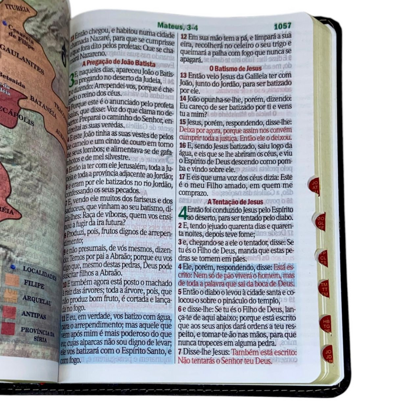 Bíblia Cor Marrom Letra Hipergigante Capa Flexível Com Harpa e Índice Colorida Arc