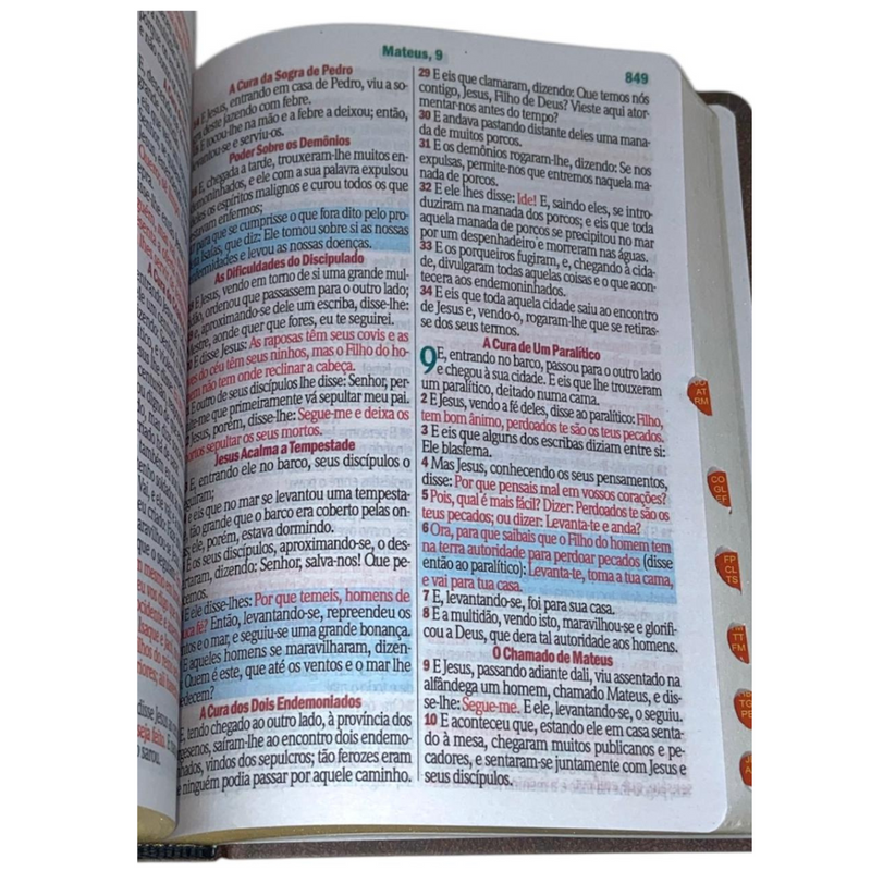 Bíblia Cor Marrom Letra Hipergigante Capa Laminada Com Harpa Índice Caixa e Caneta Masculina Arc