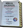 Bíblia Cor Marrom Letra Hipergigante Capa Flexível Com Harpa e Índice Colorida Arc