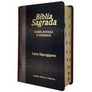 Bíblia Cor Marrom Letra Hipergigante Capa Laminada Com Harpa Índice Caixa e Caneta Masculina Arc