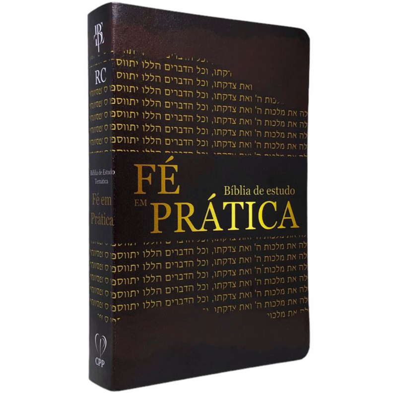 Bíblia Fé Em Prática Marrom Com Estudo Letra Gigante Capa Flexível Com Harpa Masculina Arc