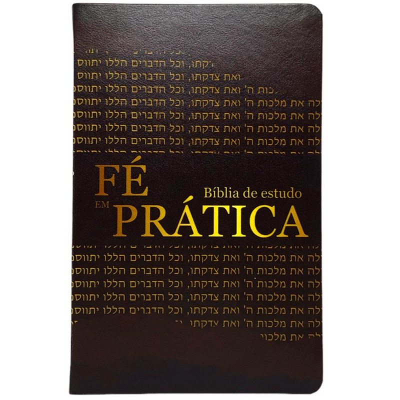 Bíblia Fé Em Prática Marrom Com Estudo Letra Gigante Capa Flexível Com Harpa Masculina Arc