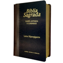 Bíblia Cor Marrom Letra Hipergigante Capa Laminada Com Harpa Caixa e Caneta Masculina Arc