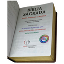 Bíblia Cor Marrom Letra Hipergigante Capa Laminada Com Harpa Caixa e Caneta Masculina Arc