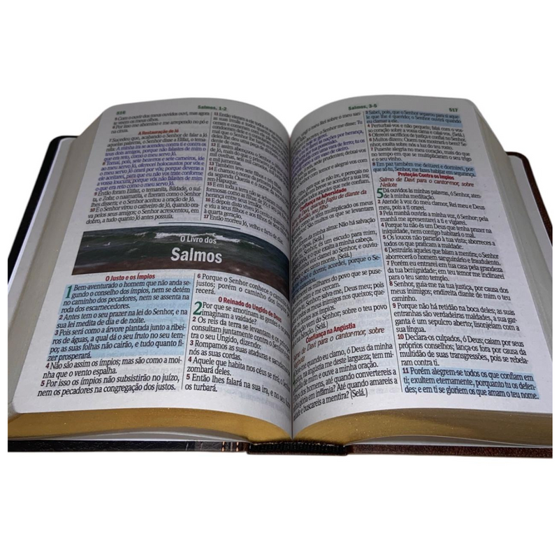 Bíblia Cor Marrom Letra Hipergigante Capa Laminada Com Harpa Caixa e Caneta Masculina Arc