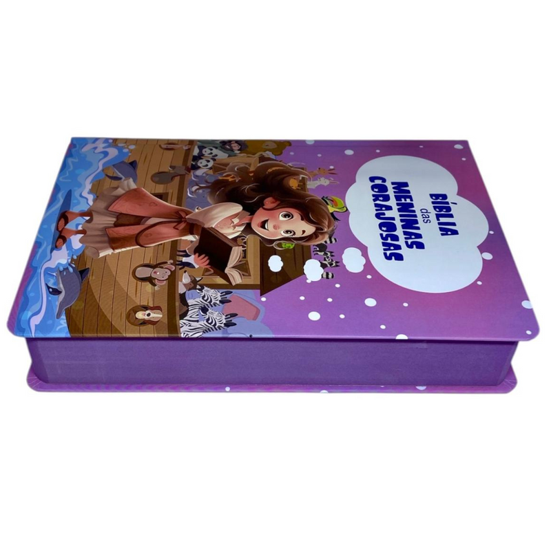 Bíblia Das Meninas Corajosas Lilás Letra Gigante Infantil Capa Dura Com Harpa Feminina Arc